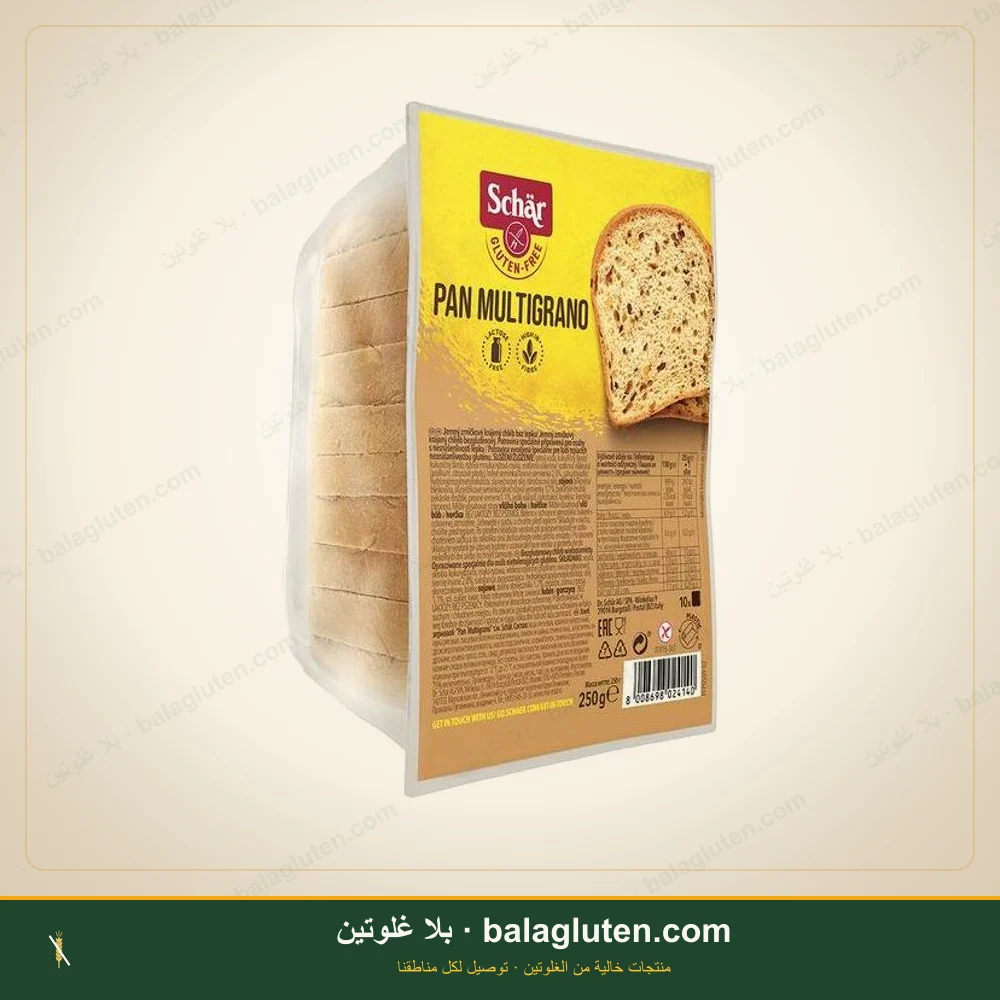 خبز مقطع طازج (بان مولتيغرانو) شار خالٍ من الغلوتين — بلا غلوتين